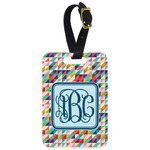 Retro Triangles Metal Luggage Tag w/ Monogram
