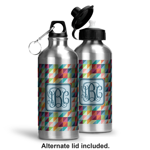 Retro Triangles Aluminum Water Bottle - Alternate lid options