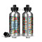 Retro Triangles Aluminum Water Bottle - Front and Back