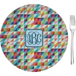 Retro Triangles Glass Appetizer / Dessert Plate 8" (Personalized)