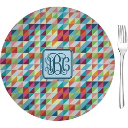 Retro Triangles 8" Glass Appetizer / Dessert Plates - Single or Set (Personalized)