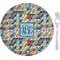 Retro Triangles 8" Glass Appetizer / Dessert Plates - Single or Set (Personalized)