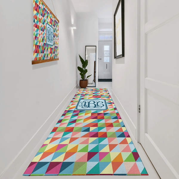Retro Triangles Area Rug Sizes - In Context (vertical)