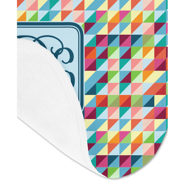 Retro Triangles Baby Bib - AFT detail