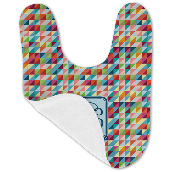 Retro Triangles Baby Bib - AFT folded