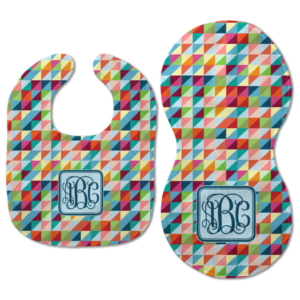 Retro Triangles Baby Bib & Burp Set - Approval (new bib & burp)