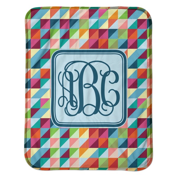 Retro Triangles Baby Sherpa Blanket - Flat