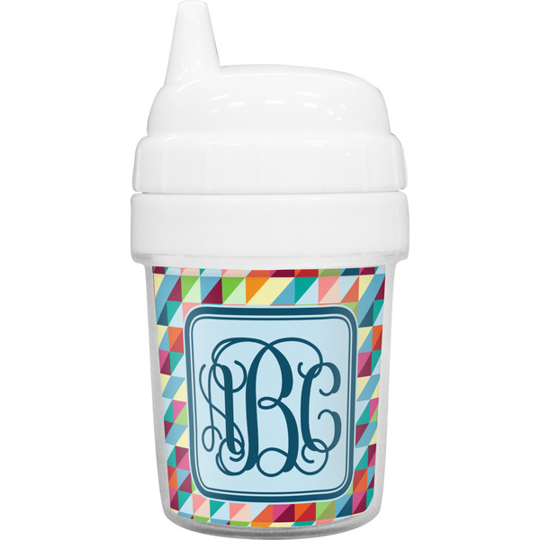 Custom Retro Triangles Baby Sippy Cup (Personalized)