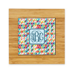 Retro Triangles Bamboo Trivet with Ceramic Tile Insert (Personalized)