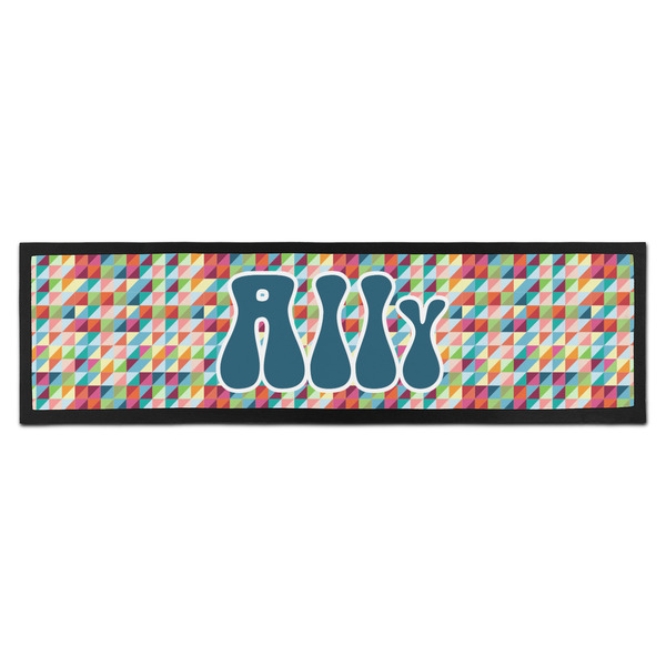 Custom Retro Triangles Bar Mat - Large (Personalized)
