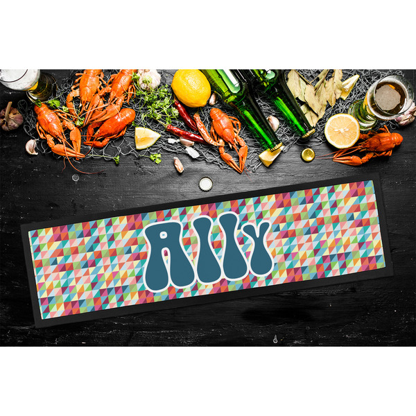 Retro Triangles Bar Mat - Large - LIFESTYLE