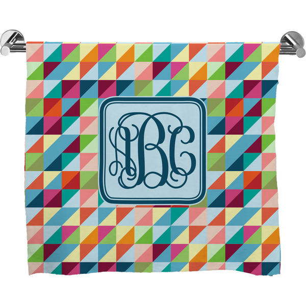 Custom Retro Triangles Bath Towel (Personalized)