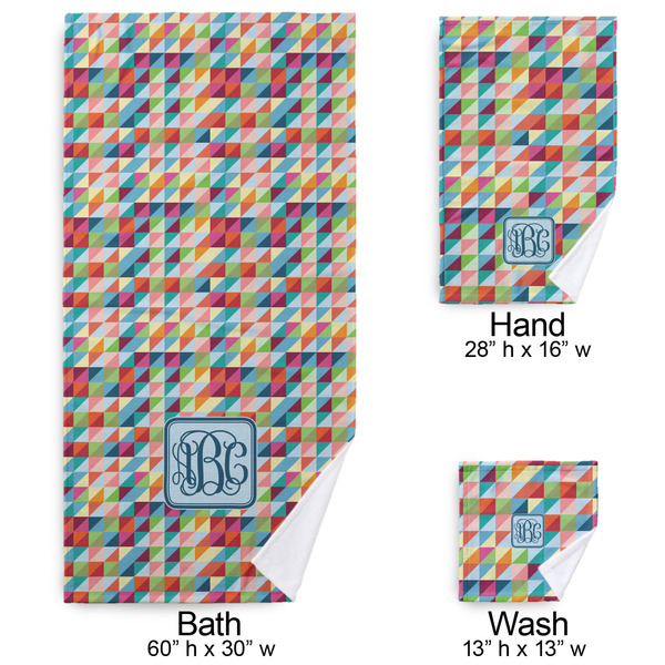 Retro Triangles Bath Towel Sets - 3-piece - Approval