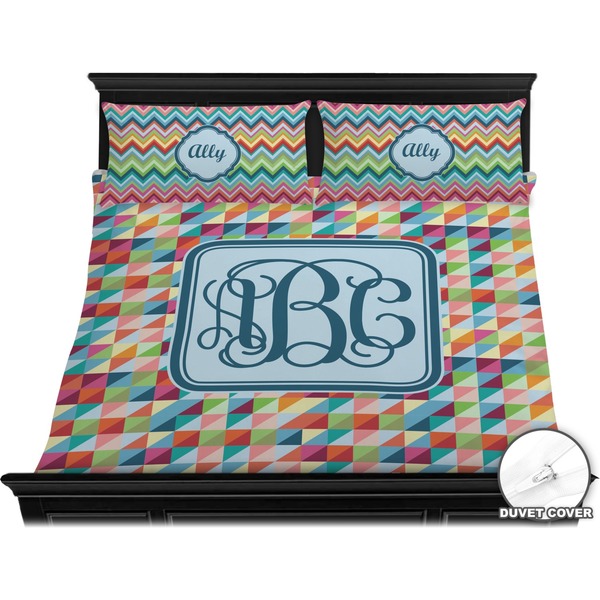 Retro Triangles Bedding Set (King) - Duvet