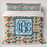 Retro Triangles Duvet Cover Set - King (Personalized)