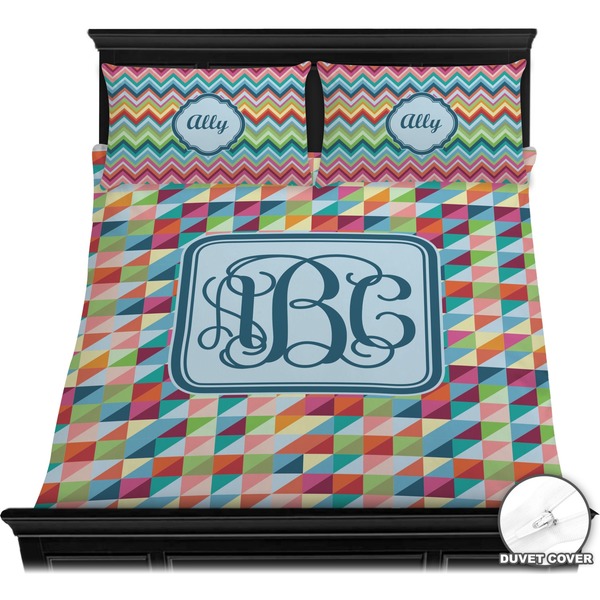 Retro Triangles Bedding Set (Queen) - Duvet