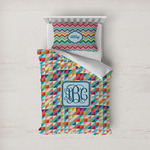 Retro Triangles Duvet Cover Set - Twin (Personalized)