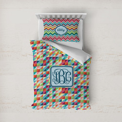 Retro Triangles Duvet Cover Set - Twin (Personalized)