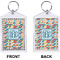 Retro Triangles Bling Keychain (Front + Back)