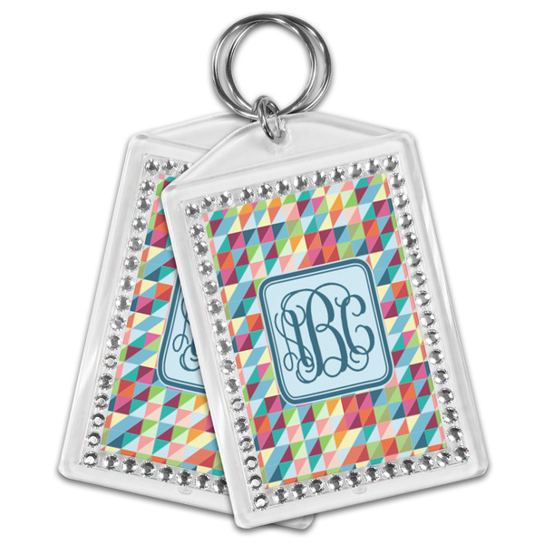 Retro Triangles Bling Keychain - MAIN