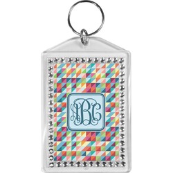 Retro Triangles Bling Keychain (Personalized)