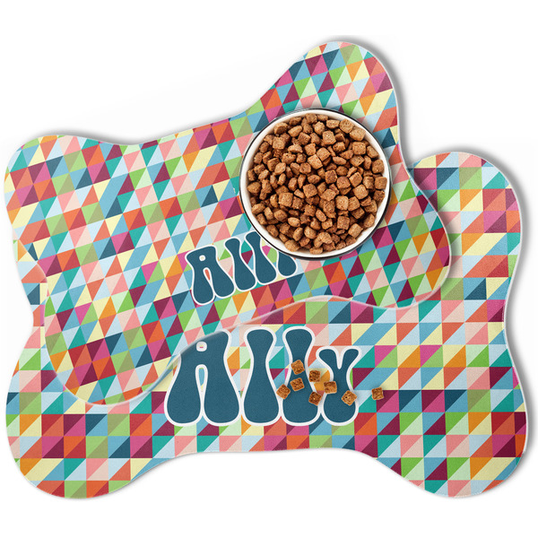 Retro Triangles Bone Shaped Dog Mats - MAIN