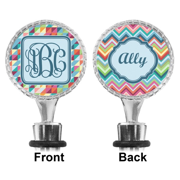 Retro Triangles Bottle Stopper - Front and Back