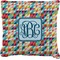 Retro Triangles Faux-Linen Throw Pillow 16" (Personalized)
