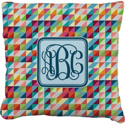Retro Triangles Faux-Linen Throw Pillow 18" (Personalized)