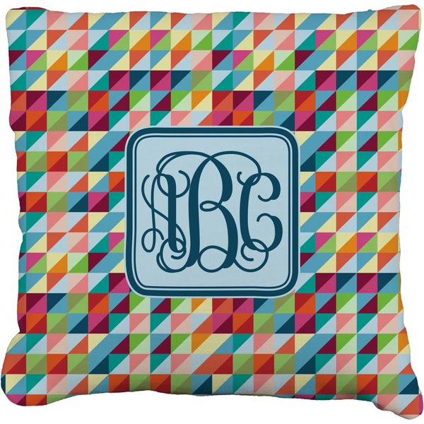 Custom Retro Triangles Faux-Linen Throw Pillow 18" (Personalized)
