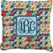 Retro Triangles Faux-Linen Throw Pillow 18" (Personalized)