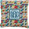 Retro Triangles Faux-Linen Throw Pillow 20" (Personalized)