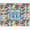 Retro Triangles Woven Fabric Placemat - Twill w/ Monogram