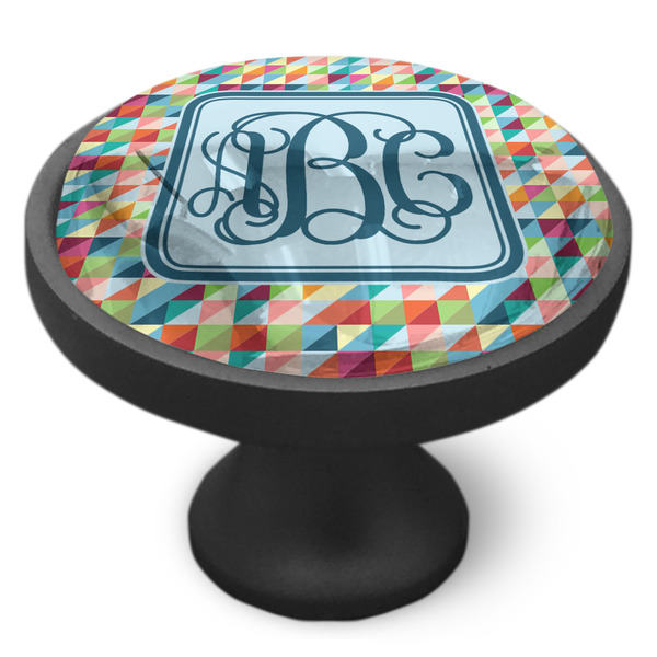 Retro Triangles Cabinet Knob - Black - Side