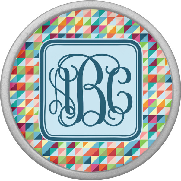 Retro Triangles Cabinet Knob - Nickel - Front