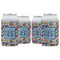 Retro Triangles Can Cooler (12 oz) - Set of 4 w/ Monogram
