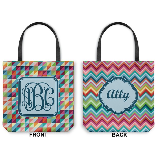 Retro Triangles Canvas Tote - Front and Back