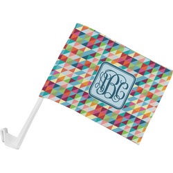 Retro Triangles Car Flag - Small w/ Monogram