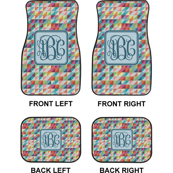 Retro Triangles Car Floor Mats Set (2F + 2B)