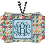 Retro Triangles Rear View Mirror Ornament (Personalized)