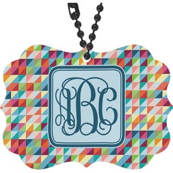 Retro Triangles Rear View Mirror Charm (Personalized)