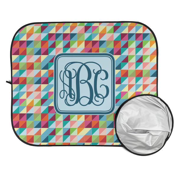 Retro Triangles Car Sun Shades - FOLDED & UNFOLDED