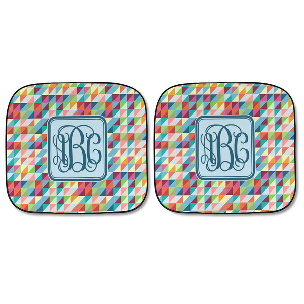 Retro Triangles Car Sun Shades - FRONT