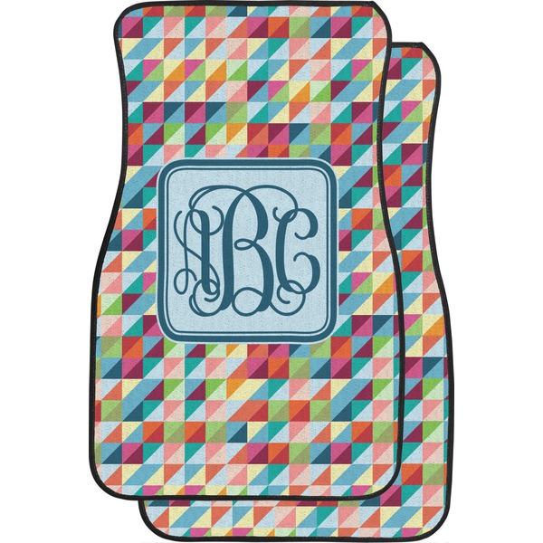 Custom Retro Triangles Car Floor Mats (Personalized)