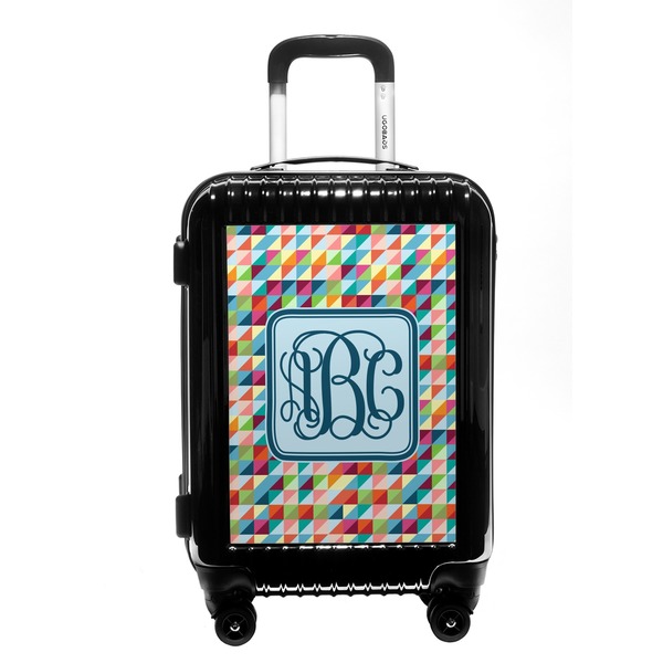 Custom Retro Triangles Carry On Hard Shell Suitcase (Personalized)