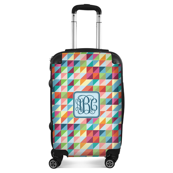 Custom Retro Triangles Suitcase - 20" Carry On (Personalized)