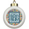 Retro Triangles Ceramic Ball Ornament (Personalized)