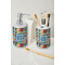 Retro Triangles Ceramic Bathroom Accessories - LIFESTYLE (toothbrush holder & soap dispenser)