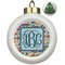 Retro Triangles Ceramic Ball Ornament - Christmas Tree (Personalized)