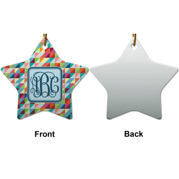 Retro Triangles Ceramic Flat Ornament - Star Front & Back (APPROVAL)